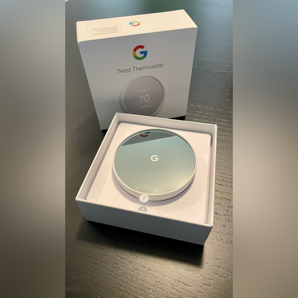 google Nest Thermostat in Silver Mirror Finish